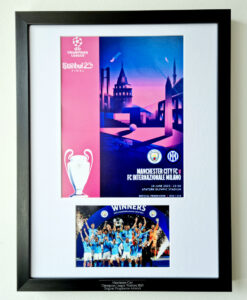Framed 2023 Manchester City Champions League Final first generation Print of Programme cover