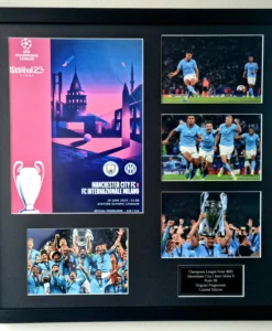 Manchester City Champions league winners 2023 framed montage